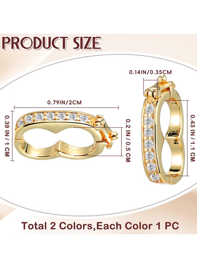 2 PCS Necklace Shortener Clasps, Pearl Lock Chain Jewelry Clasps Connectors, For Necklaces And Bracelets Jewelry Making Supplies - Image 2