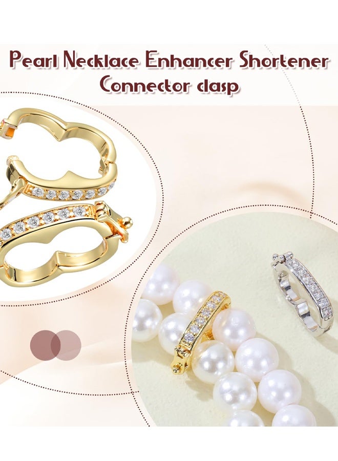 2 PCS Necklace Shortener Clasps, Pearl Lock Chain Jewelry Clasps Connectors, For Necklaces And Bracelets Jewelry Making Supplies - Image 3