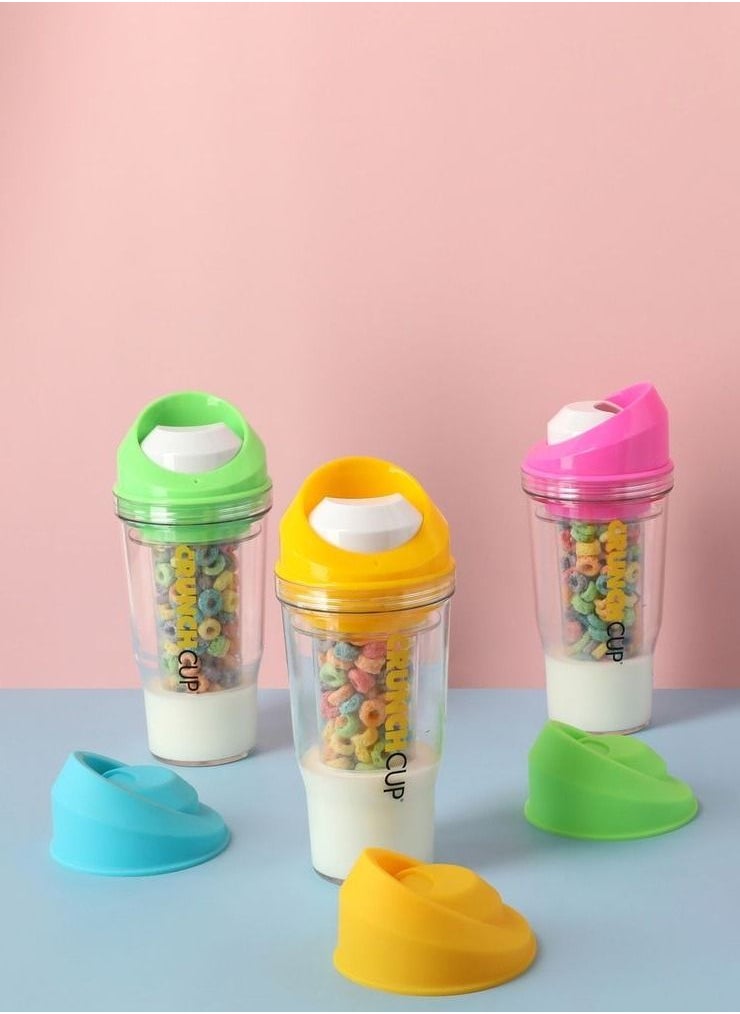 CrunchCup - Green- CrunchCup - A portable cereal cup with no spoon, no bowl, it's cereal on the go. - Image 1