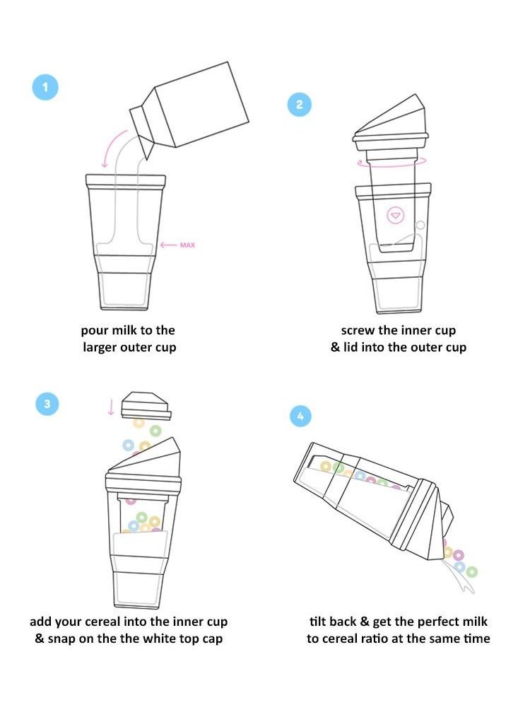 CrunchCup - Green- CrunchCup - A portable cereal cup with no spoon, no bowl, it's cereal on the go. - Image 1