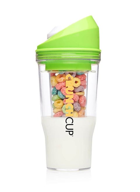 Green- CrunchCup - A portable cereal cup with no spoon, no bowl, it's cereal on the go.