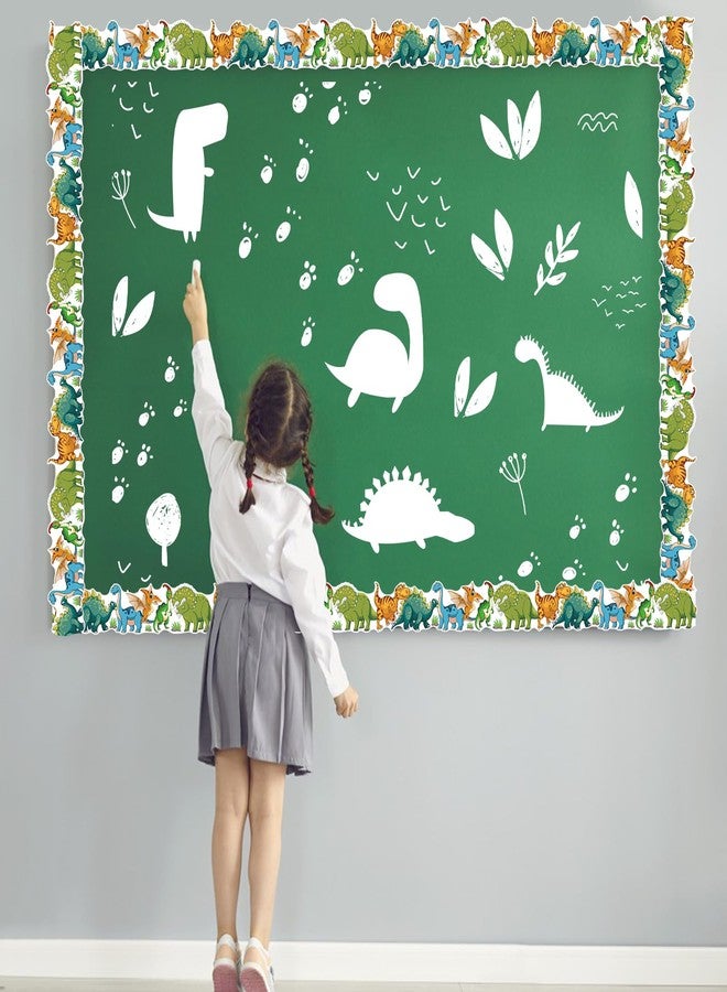 Leezead Dinosaur Bulletin Board Border, 65.6Ft Cute Dinosaur Themed Classroom Border Dinosaur Border Trim Dinosaur Border for Bulletin Board Chalkboard Wall Decor Back to School Party Decor - Image 3