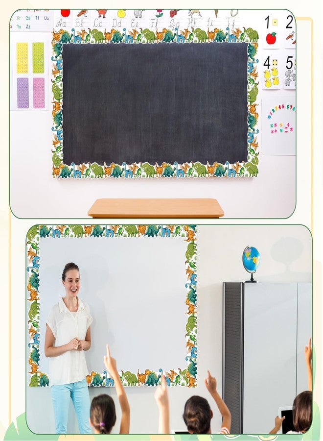 Leezead Dinosaur Bulletin Board Border, 65.6Ft Cute Dinosaur Themed Classroom Border Dinosaur Border Trim Dinosaur Border for Bulletin Board Chalkboard Wall Decor Back to School Party Decor - Image 5