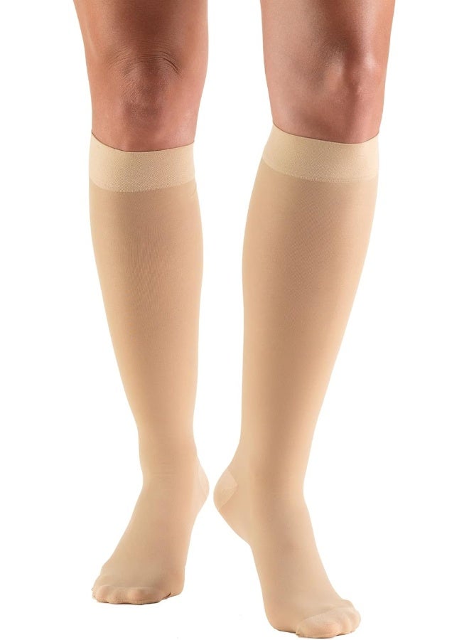 Truform Truform Sheer Compression Stockings, 20-30 mmHg, Women's Thigh High Length, 30 Denier, Beige, Small - Image 1