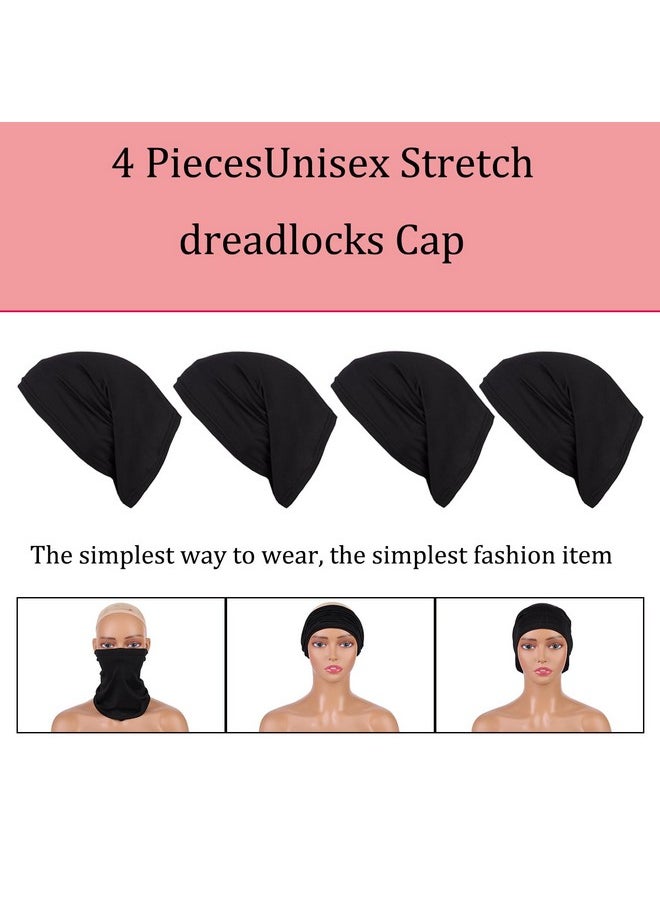 Leeven - 4 Pieces Dreadlock Sleep Cap Bands Tubes Elastic Braids Cap Long Hair Dreadlocks Band Wide Headbands For Men And Women Athletic Moisture Wicking Headwear For Sports Workout Yoga Multi Function - Image 1