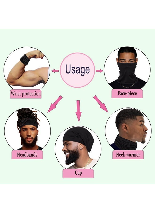Leeven - 4 Pieces Dreadlock Sleep Cap Bands Tubes Elastic Braids Cap Long Hair Dreadlocks Band Wide Headbands For Men And Women Athletic Moisture Wicking Headwear For Sports Workout Yoga Multi Function - Image 1