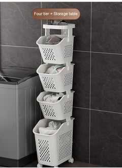 NKX Modern 4 Layers Storage Organizer with Wheels And Storage Table  - Image 1