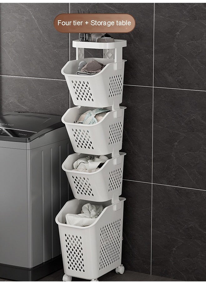 NKX - Modern 4 Layers Storage Organizer with Wheels And Storage Table - Image 1