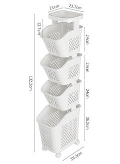 NKX Modern 4 Layers Storage Organizer with Wheels And Storage Table  - Image 3