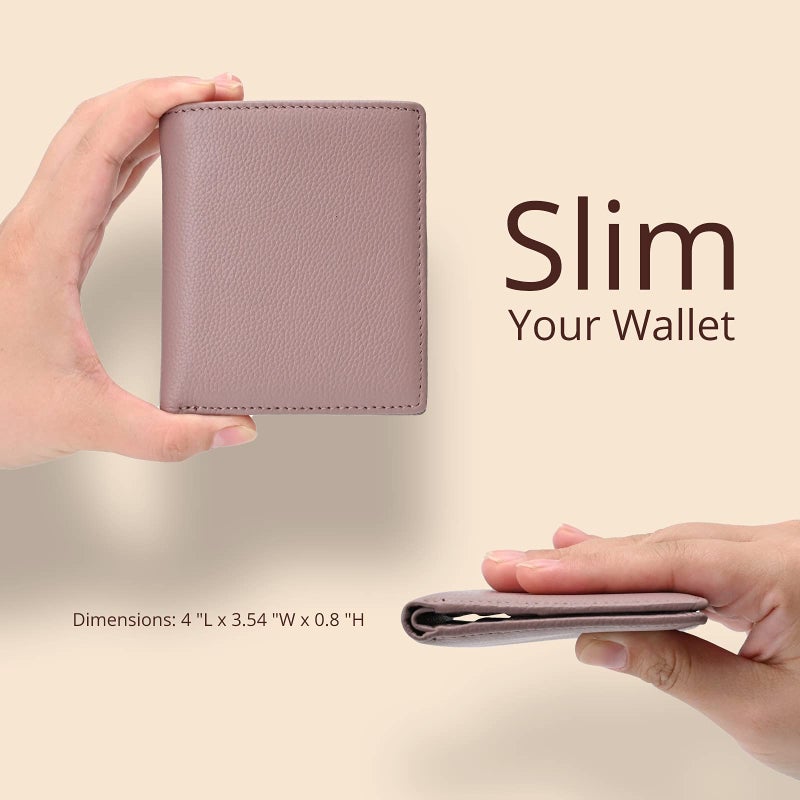 Bveyzi Ultra Slim Small RFID Wallet for Women, Leather Tiny Thin Bifold Pocket Ladies Wallet - Image 2