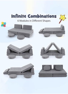 Ominii 6PCS Foldable Kids' Play Sofa – Multi-Functional & Comfortable Sofa Bed, Durable & Removable Cover, Perfect for Playtime, Reading, and Relaxing – A Must-Have for Families This Ramadan  - Image 2