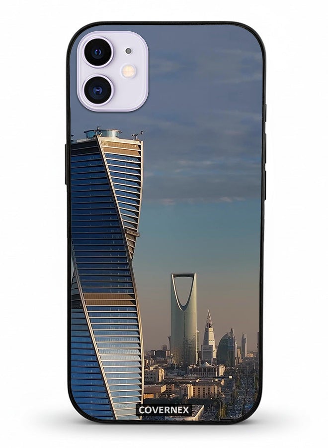 Covernex Apple iPhone 11 Protective Case Cover Printed Featuring Modern Riyadh Skyline - Image 2