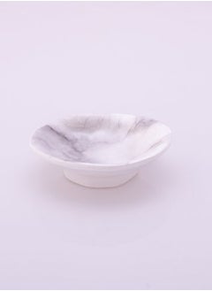 Bright Designs Melamine Matt Dip Bowl 
Set of 2 (10cm) white Marble  - Image 1