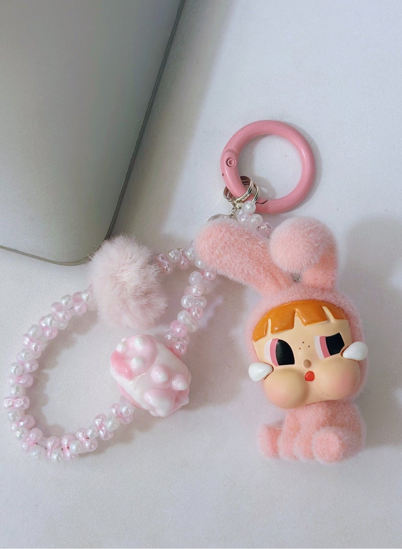 سلسلة مفاتيح كراي بيبي وردية لطيفة – إكسسوار فريد وجميل للبنات ومحبي الهدايا - Image 1