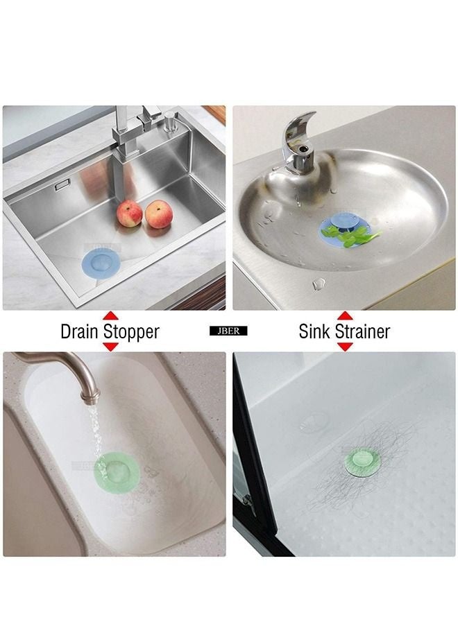 5 Pcs Silicone Shower Drain Stopper, Bathtub Drain Strainers, Anti Odor Mat Drain Cover, Hair Trap Hair Catcher, Bathtub Drain Stopper Protectors, Anti Cockroach Deodorizing Tub Stopper Floor - Image 5
