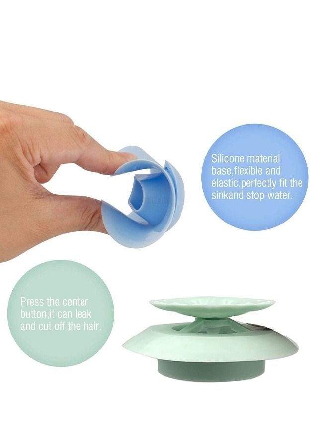 5 Pcs Silicone Shower Drain Stopper, Bathtub Drain Strainers, Anti Odor Mat Drain Cover, Hair Trap Hair Catcher, Bathtub Drain Stopper Protectors, Anti Cockroach Deodorizing Tub Stopper Floor - Image 4