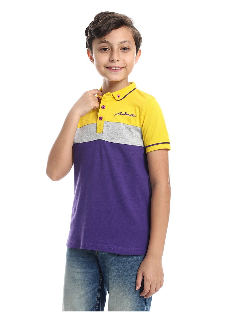 Caesar - Boys Collared Neck Polo Shirt - Image 1