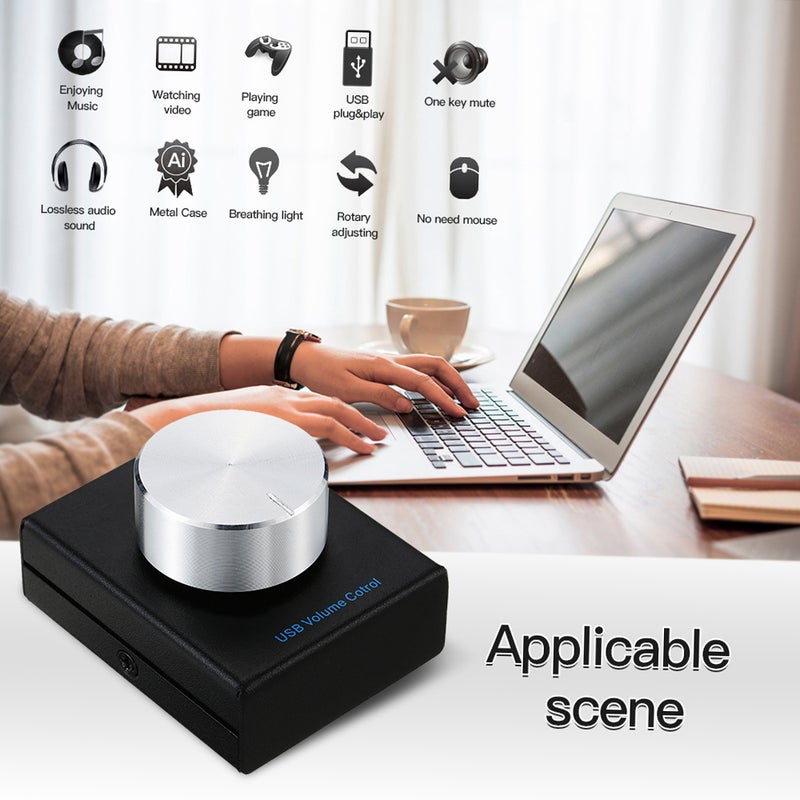 USB Volume Control Computer Speaker Audio Volume Controller Adjuster with One Key Mute Function PC Volume Controller USB Volume Knob - Image 5