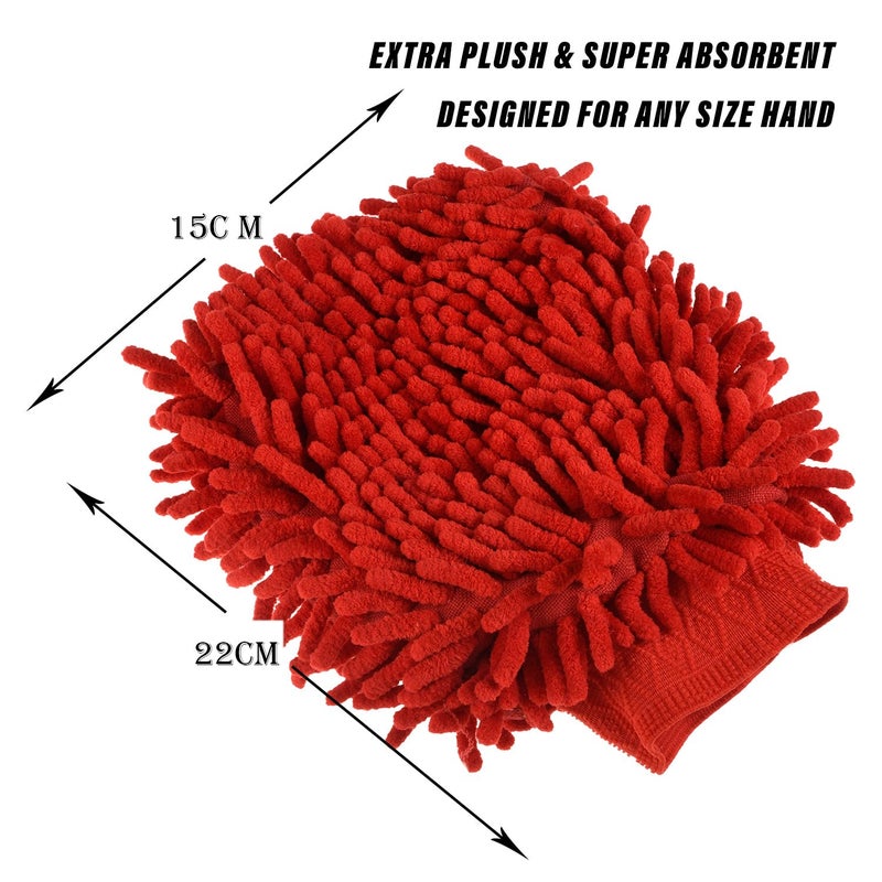 Kuber Industries Kuber Industries Gloves | Microfiber Cleaning Gloves | Chenille Mitts for Kitchen | 50 GSM Hand Duster for Kitchen | Hand Gloves for Car | Duster for Glass | Pack of 2 | Multi - Image 3