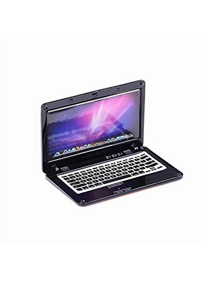 EatingBiting EatingBiting 2 Pack 1:12 Mini House Miniature Home Living Room Mini Laptops Notebook Computers Screen Mini Laptop Miniature Scene Model Scale Accessories Black + Silver - Image 5