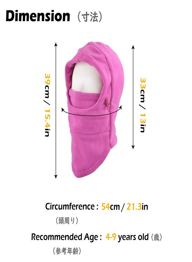 تراي وندر قبعة شتوية للأطفال من TRIWONDER، قناع تزلج بالاكلافا للأولاد والبنات الصغار، مقاوم للرياح، قابل للتعديل، قناع للوجه وتدفئة للرقبة في الطقس البارد (أحمر وردي 2) - Image 2