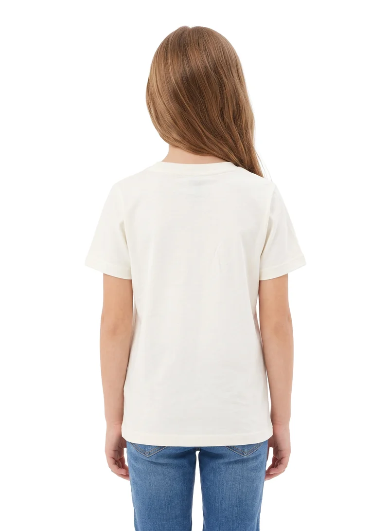 ديزني Disney Mickey Mouse Teen Girls’ Regular T-Shirt | UAE Graphic Print Short-Sleeve Crew-Neck Casual Tee – Off-White
