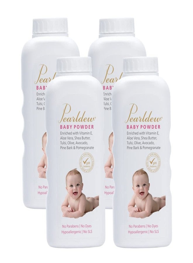 Pearldew Baby Powder (200 gm) | With Tulsi, Neem, Aloe vera, Shea Butter, Vitamin E, Avocado oil, Pine Bark, Olive Extract, Pomegranate|Paraben Free|Alcohol Free (Pack of 4) - Image 1