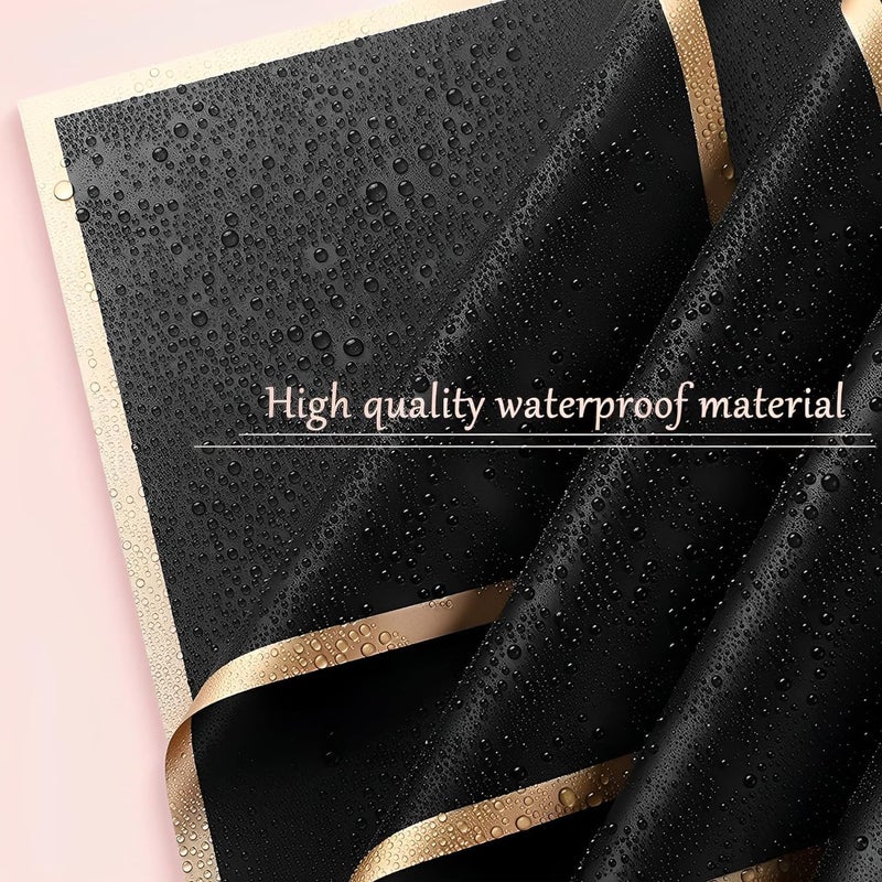 Zarwani Waterproof Plain Golden Border Gift Wrapping Paper Sheet |Korean Bouquet Wrapping| Sheets, Arts & Crafts And Diy To Wrap Christmas Gifts(10 Sheet) (Black), Pack Of 1 - Image 2