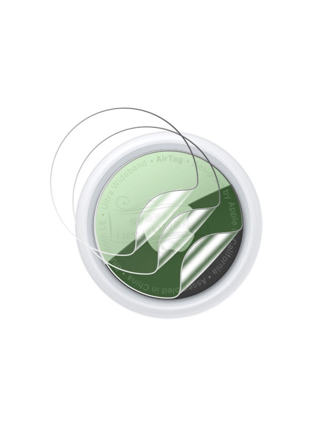 Generic - Apple Airtag Protective Film Locator Tracker Anti-lost Device Keychain Air Tag Hydraulic Film Applicable-Color:AirTag(2 Front Membrane +2 Back Membrane)-Dimensions:Packaging + Film Sticking Tool Another Shot - Image 1