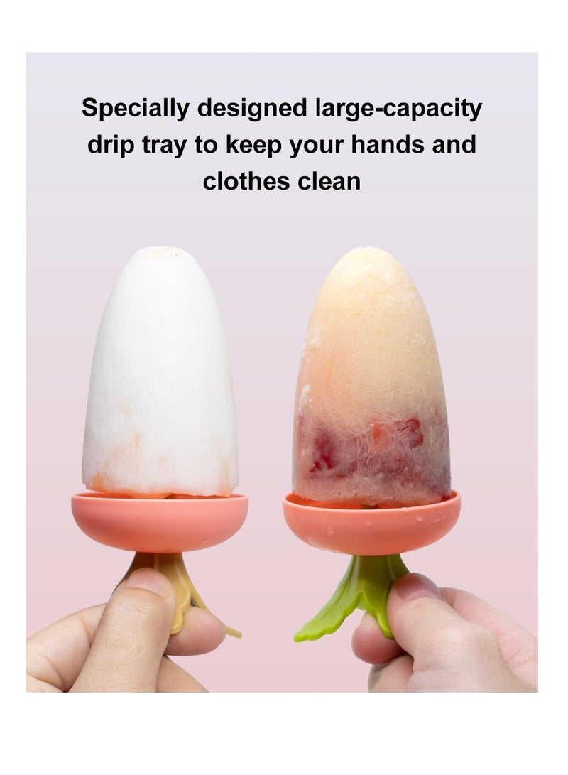 Excefore مجموعة قوالب المصاصات، 6 قطع على شكل جزر، قوالب مصاصة خالية من BPA، قوالب مصاصة سيليكون سهلة الإخراج، صانعة مصاصات منزلية قابلة لإعادة الاستخدام، وردي - Image 4