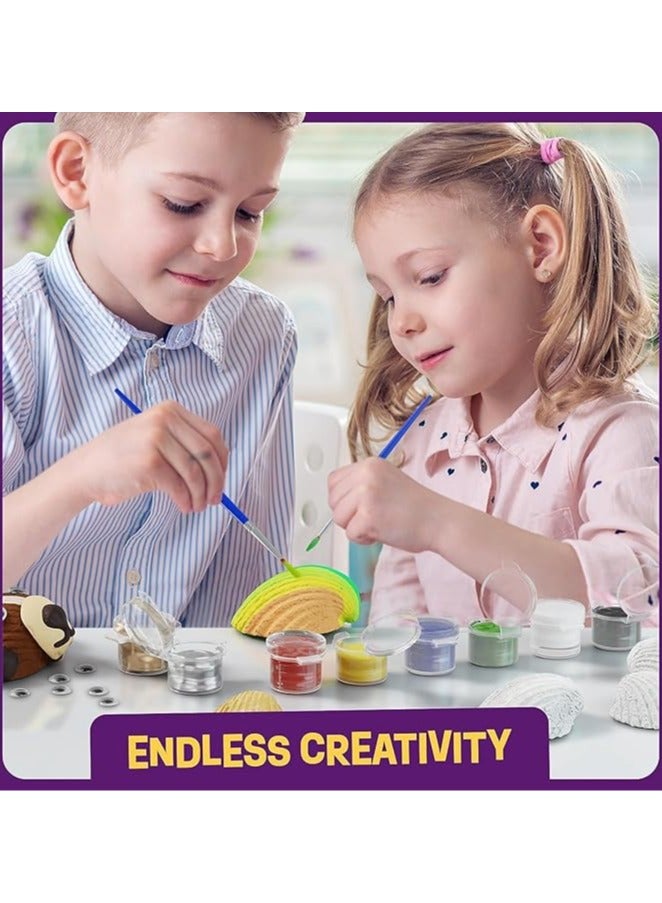 مجموعة ادوات الرسم على شكل صدفة للاطفال هدايا الفنون والحرف اليدوية للاولاد والبنات من سن 4-8 و6-8 و8-10 سنوات - العاب انشطة فنية ابداعية، هدايا رائعة للكريسماس واعياد الميلاد للبنات بعمر - Image 5