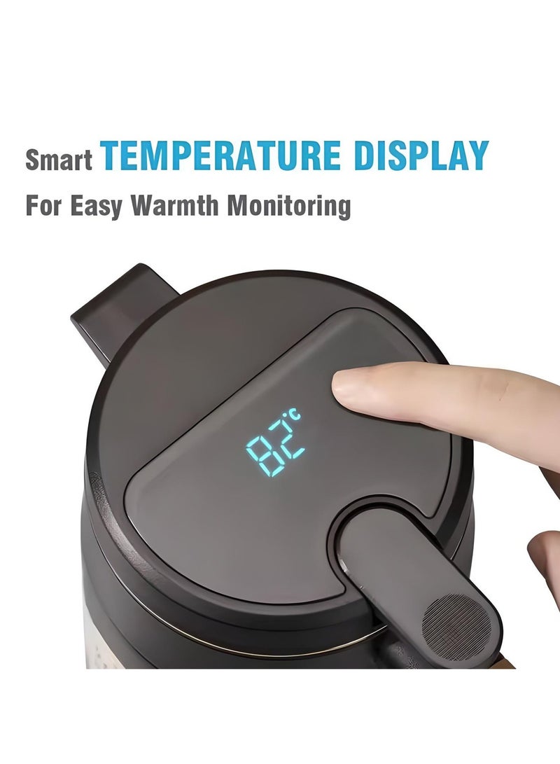 Dxmocos 1680ML Stainless Steel Vacuum Flask Thermal Insulated Jug – Double-Walled Coffee Carafe Tea Water Pot with Temperature Display, Black - Image 2