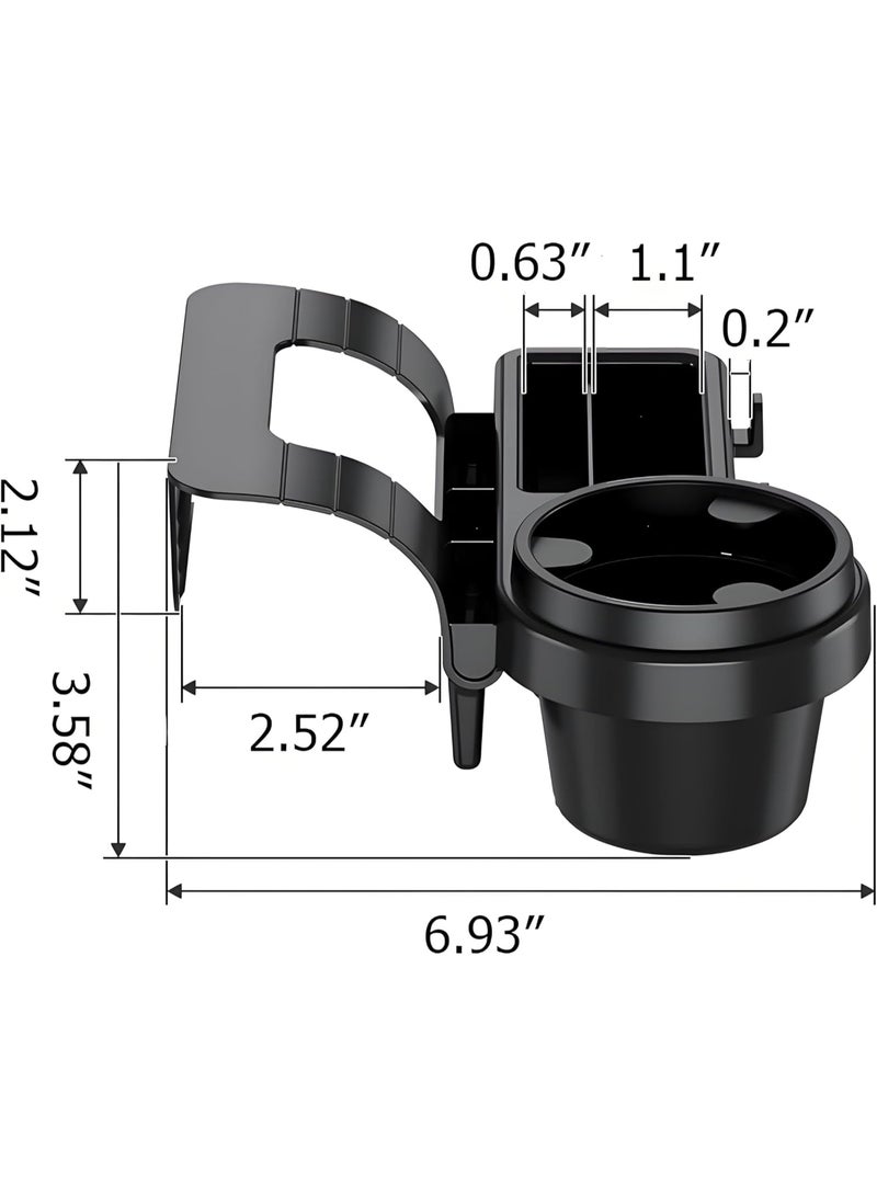 4-in-1 Car Window Organizer - Clip-On Cup Holder & Phone Mount with Hooks | No Drill Universal Fit for SUV/Truck/Sedan | Slide-Free Installation - Image 3