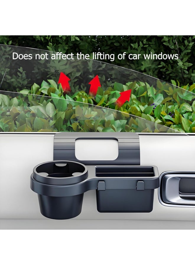 4-in-1 Car Window Organizer - Clip-On Cup Holder & Phone Mount with Hooks | No Drill Universal Fit for SUV/Truck/Sedan | Slide-Free Installation - Image 5