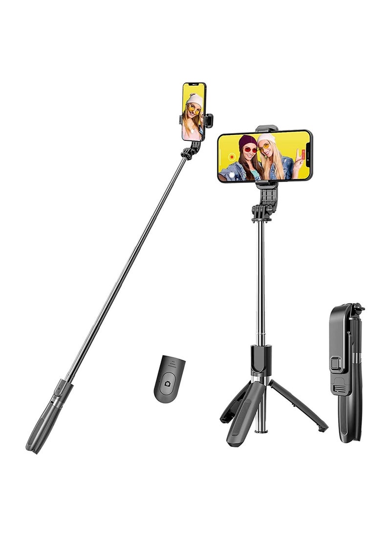 ELTRAZONE - Portable Selfie Stick Tripod with Detachable Wireless Remote, 3 in 1 Extendable Selfie Stick Phone Holder for iPhone 13/12/12 Pro/12 Pro Max/11/11 Pro/X/XR/XS/8/7/6S - Image 1