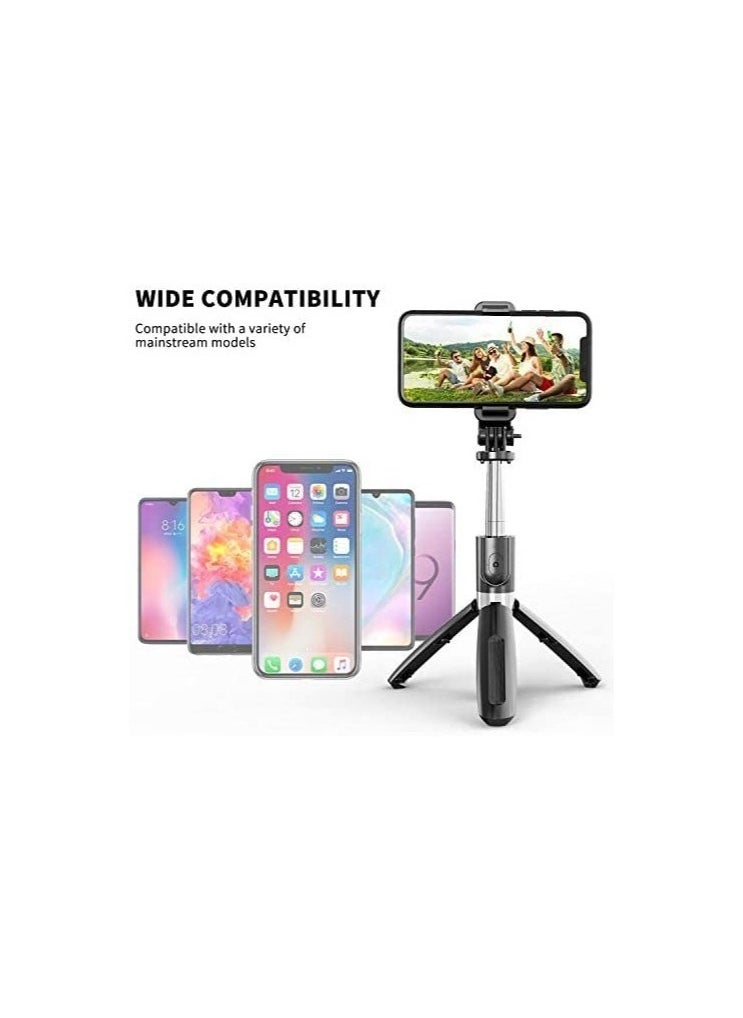 ELTRAZONE - Portable Selfie Stick Tripod with Detachable Wireless Remote, 3 in 1 Extendable Selfie Stick Phone Holder for iPhone 13/12/12 Pro/12 Pro Max/11/11 Pro/X/XR/XS/8/7/6S - Image 1