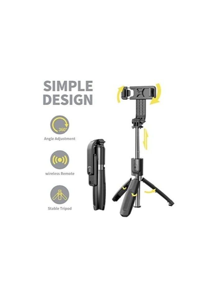 ELTRAZONE - Portable Selfie Stick Tripod with Detachable Wireless Remote, 3 in 1 Extendable Selfie Stick Phone Holder for iPhone 13/12/12 Pro/12 Pro Max/11/11 Pro/X/XR/XS/8/7/6S - Image 1