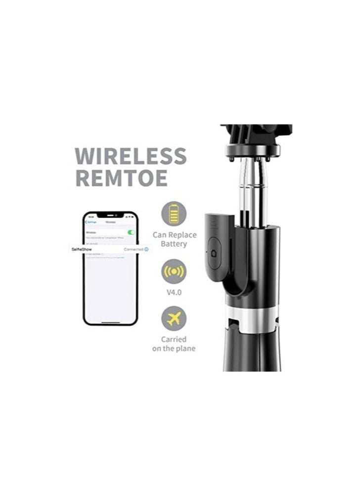 ELTRAZONE - Portable Selfie Stick Tripod with Detachable Wireless Remote, 3 in 1 Extendable Selfie Stick Phone Holder for iPhone 13/12/12 Pro/12 Pro Max/11/11 Pro/X/XR/XS/8/7/6S - Image 1