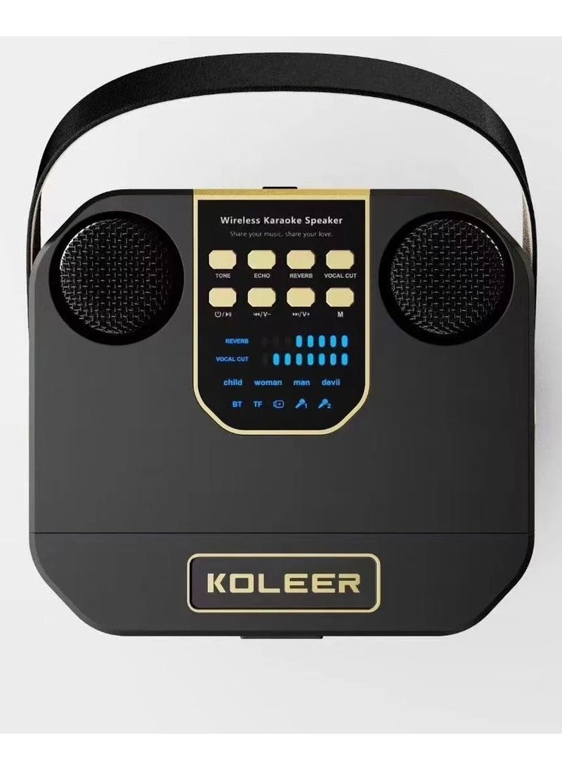 KOLEER - Rechargeable Bluetooth Karoke Speaker with Microphones and Active Music Player S882 - Image 1