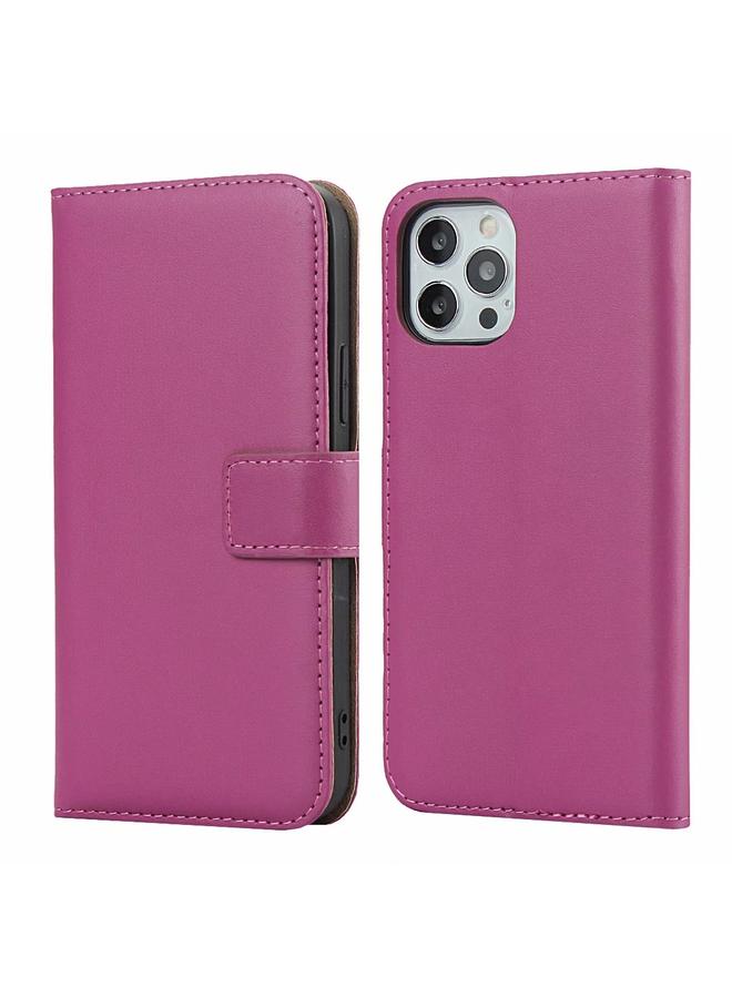 Zaboon Case For iPhone 12 Pro Max Plain Texture Cowhide Leather Horizontal Flip Case with Magnetic Clasp & Holder & Card Slots & Wallet - Image 1