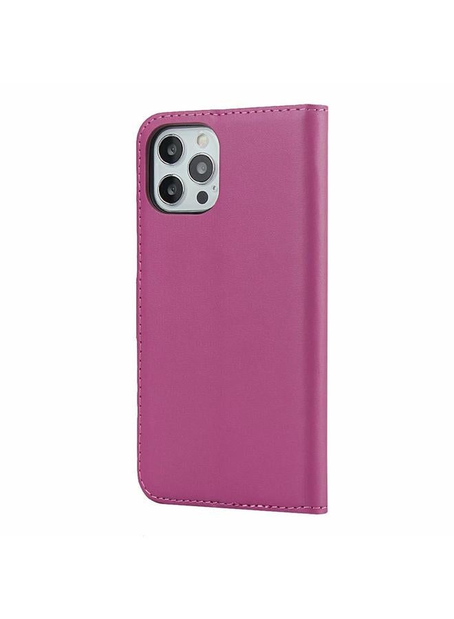 Zaboon Case For iPhone 12 Pro Max Plain Texture Cowhide Leather Horizontal Flip Case with Magnetic Clasp & Holder & Card Slots & Wallet - Image 3