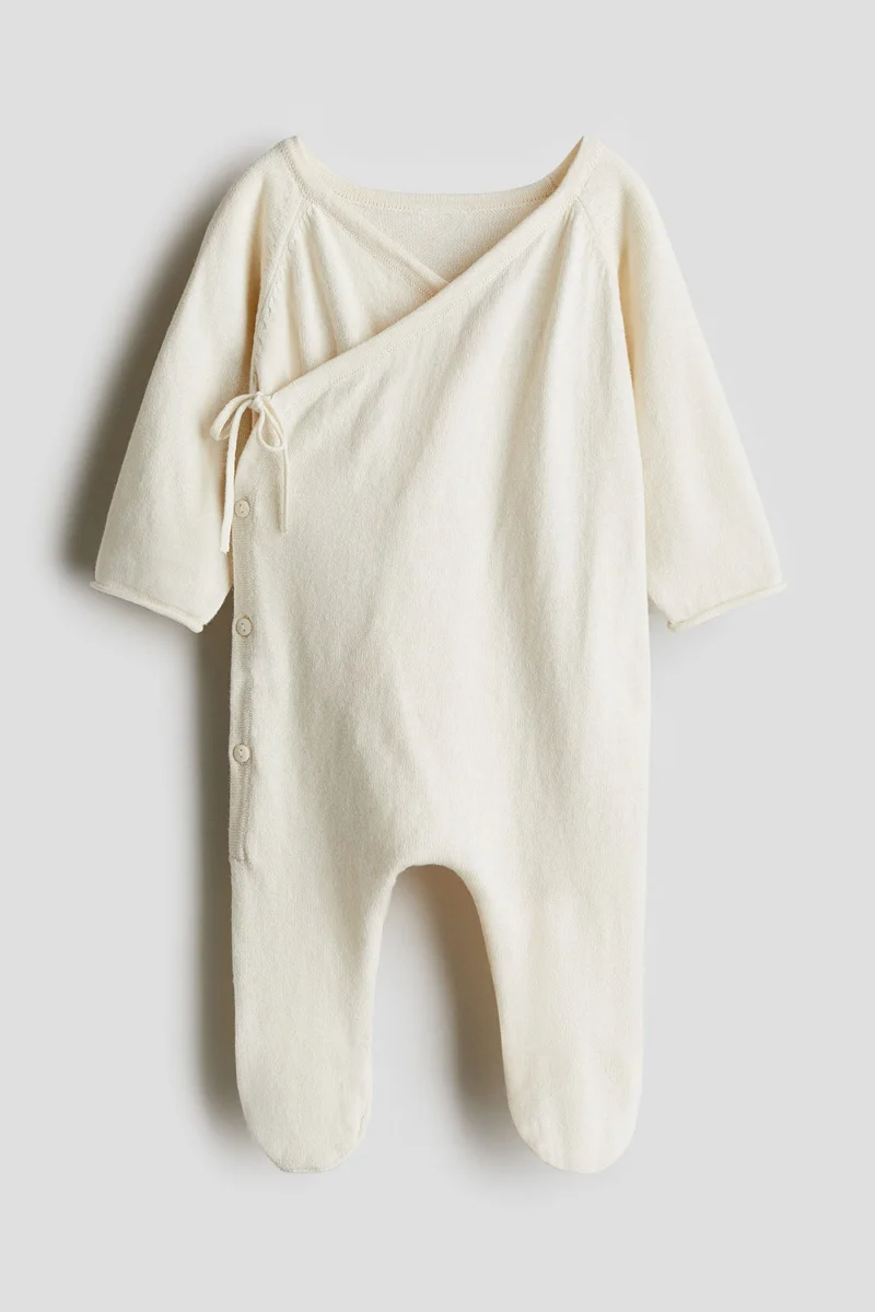 اتش اند ام Knitted cotton romper suit
