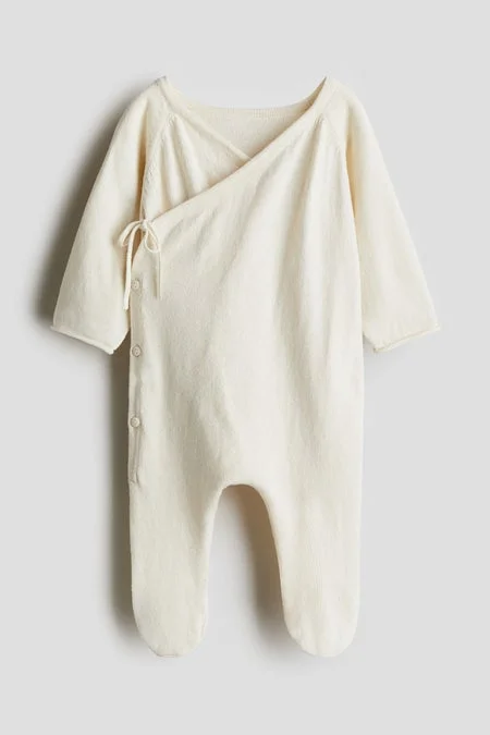 H&M Knitted cotton romper suit