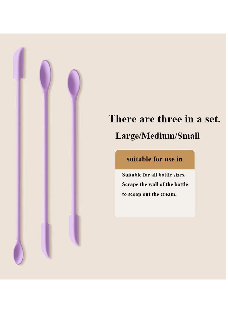 Generic Silicone scooper (3pcs), suitable for all sizes of bottles, water milk cream jars, silicone spatula, mini silicone spoon, dispensing small spoon tool.  - Image 2