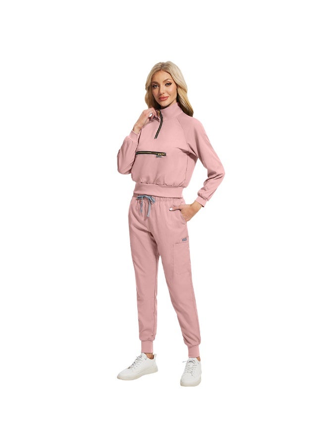 NIBEMINENT Scrubs Uniform High Quality Medical Scrubs Breathable Clinic Hospital Nurse Uniforms Workwear Long Sleeved Zipper Collar Uniform - Image 1