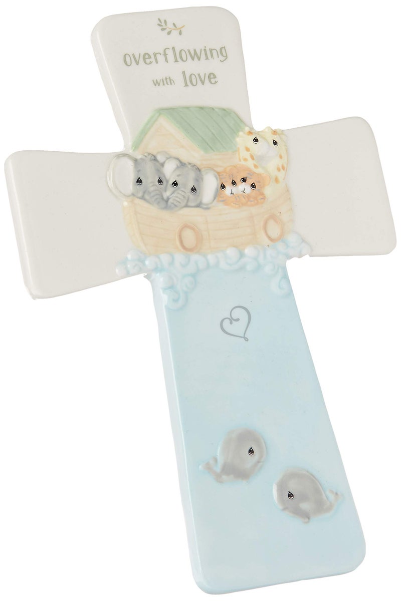 Precious Moments Precious Moments 193432 Overflowing with Love Noahs Ark Ceramic Cross Multicolor 