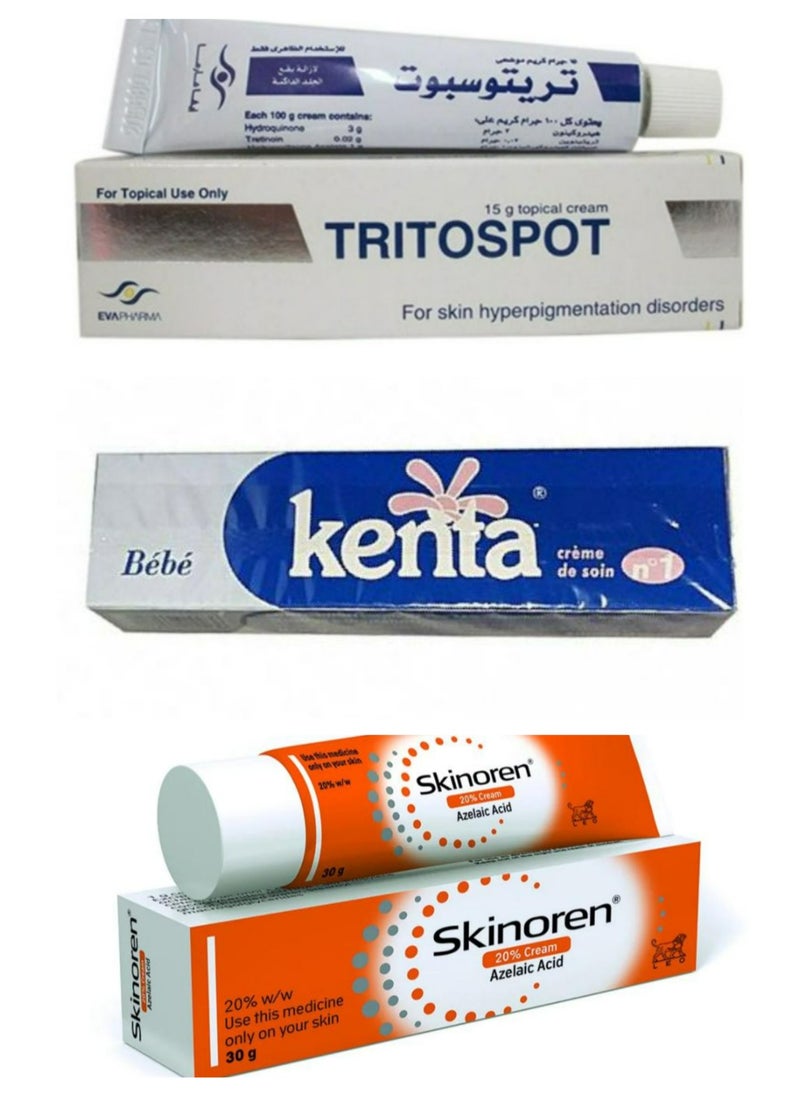 EVAPHARMA Tritospot Cream And Kenta And Skinoren Cream 3 pcs 