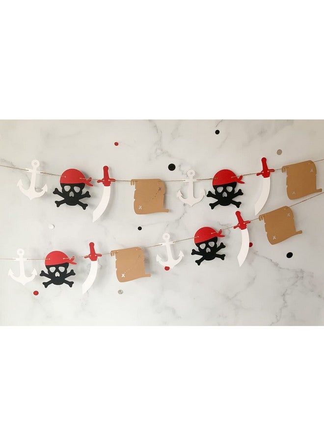 Pinfliers Pinfliers Pirate 5th Birthday Decoration for Boys| Birthday Theme Decor for Boys, Kids| Paper Birthday Banner, Bunting, Streamers| Birthday Backdrop for Decoration | 16 pcs | 71 inches | Multicolor  - Image 5