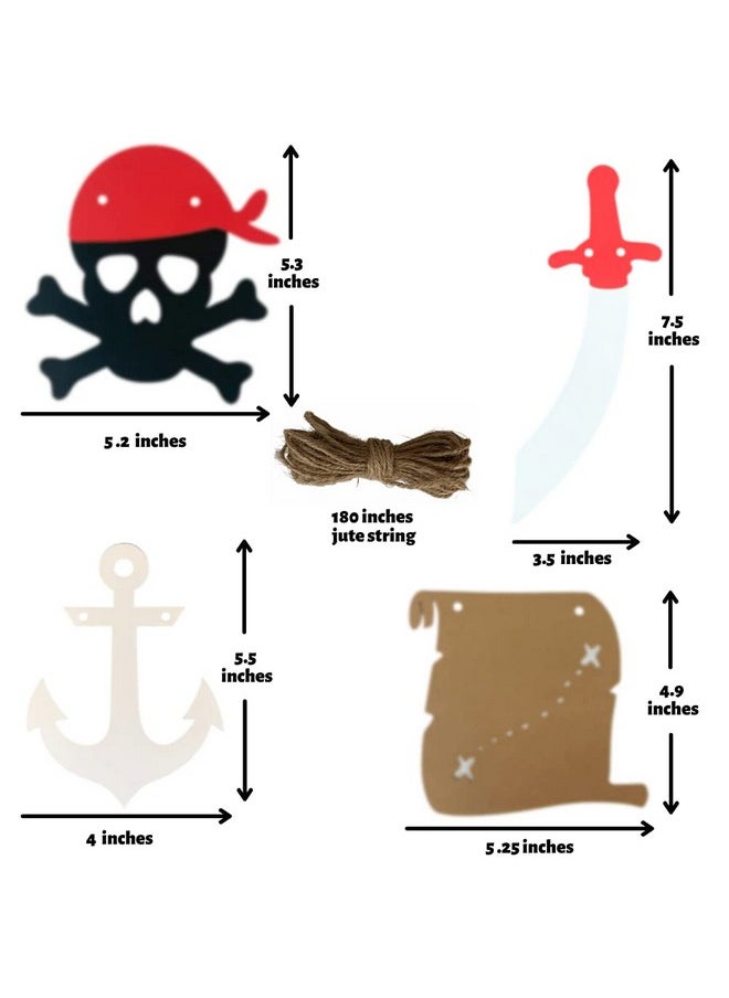 Pinfliers Pinfliers Pirate 5th Birthday Decoration for Boys| Birthday Theme Decor for Boys, Kids| Paper Birthday Banner, Bunting, Streamers| Birthday Backdrop for Decoration | 16 pcs | 71 inches | Multicolor  - Image 3
