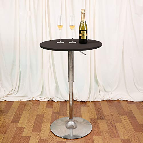 JISEN Cocktail Spandex Round Tablecloth Fitted Stretchable Table Cap 60 Inch A-Black - Image 3